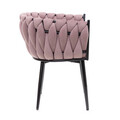 Scaun Prinssi, Homla, 64x54x73 cm, metal/catifea din poliester, roz