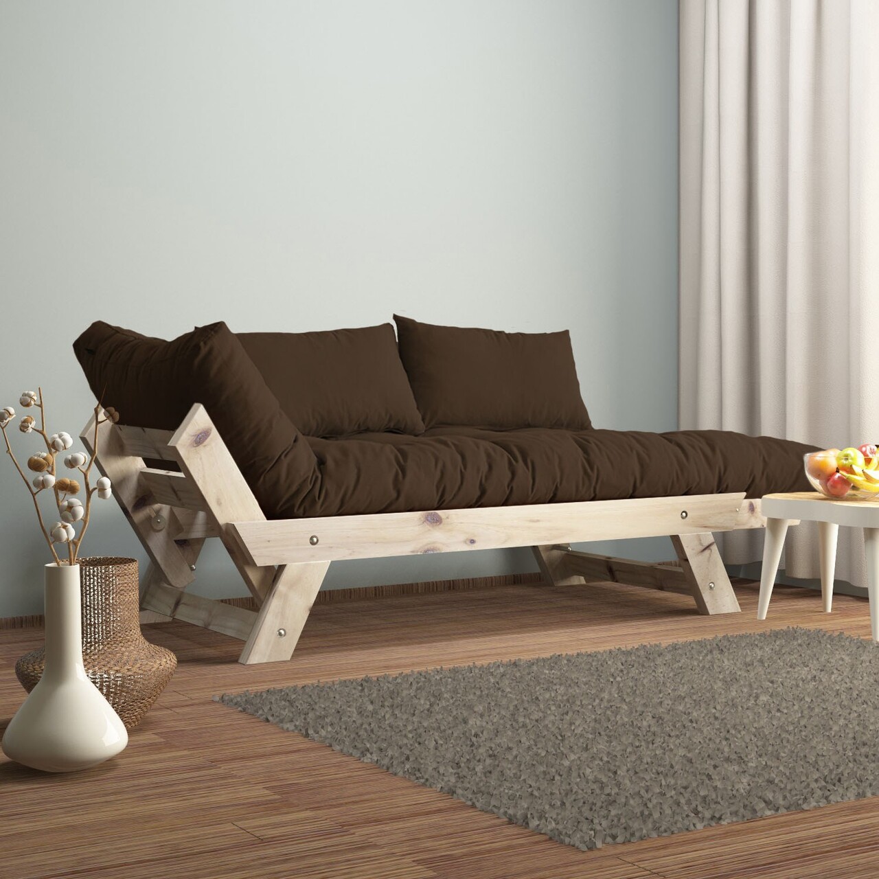 Canapea de gradina cu 2 locuri, Hanah Home, CPT8123-210, Natural / Maro - view 2