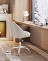 Scaun de birou, Songmics, 56x60x83.3-93.3 cm, 110 kg, sherpa, gri dove