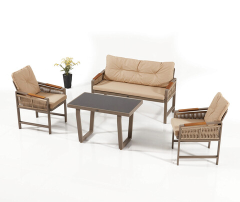 Set mobilier de gradina, Divona, Mykonos Plus 211S, Cappuccino ?Seturi