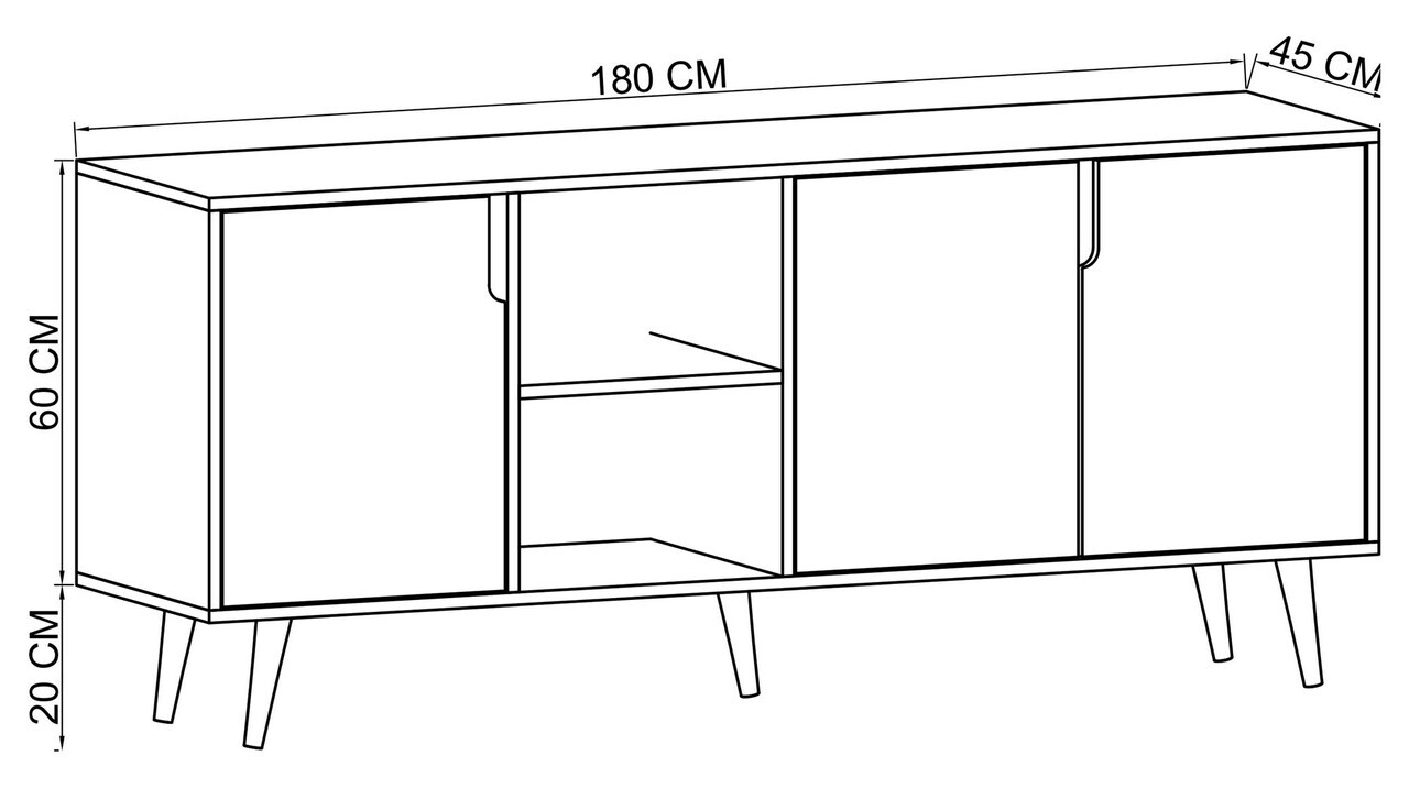 Consola, Hanah Home, Latina Modern 180, 180x80x45 cm, PAL MELAMINAT, Alb — imaginea 6