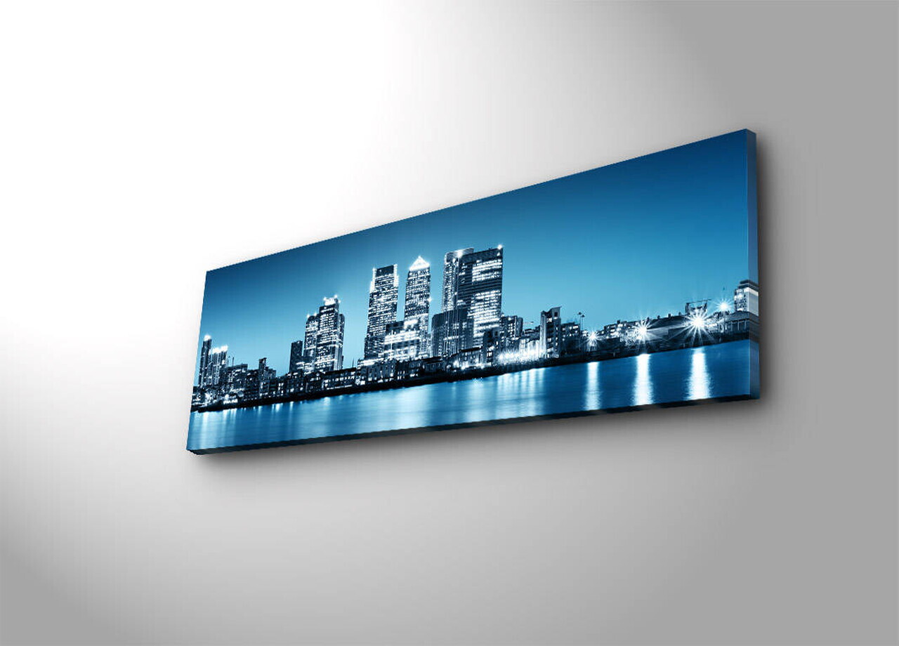 Tablou decorativ cu lumina LED, 3090DACT-4, PÂNZĂ DIN PIELE ÎNTOARSĂ, 30 x 90 cm, Multicolor — imaginea 4
