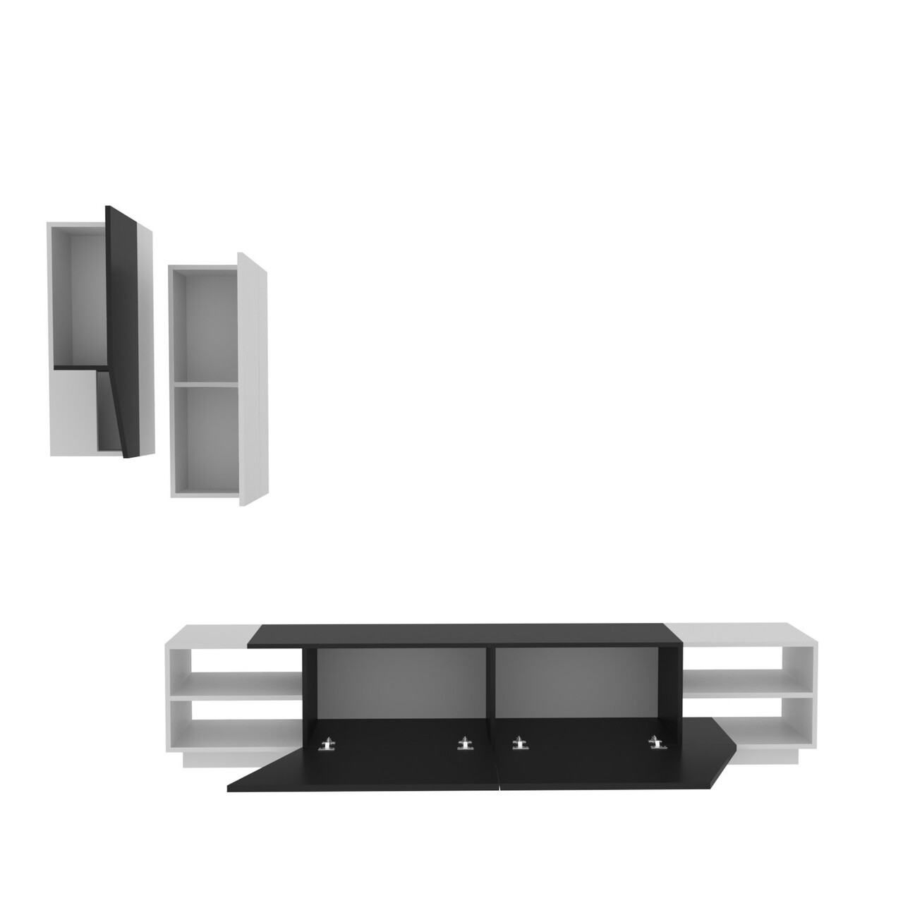 Comoda TV, Hanah Home, Zebra, Alb/Negru - imagine 7