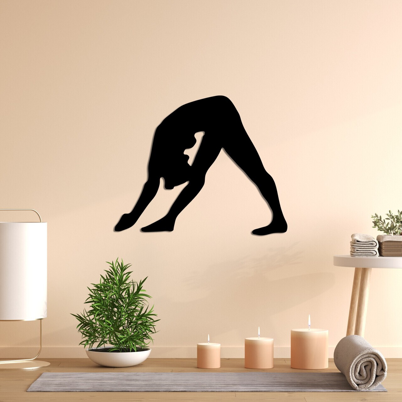 Decoratiune de perete, Yoga 14, Dimensiune: 55 x 45 cm, Negru — imaginea 3