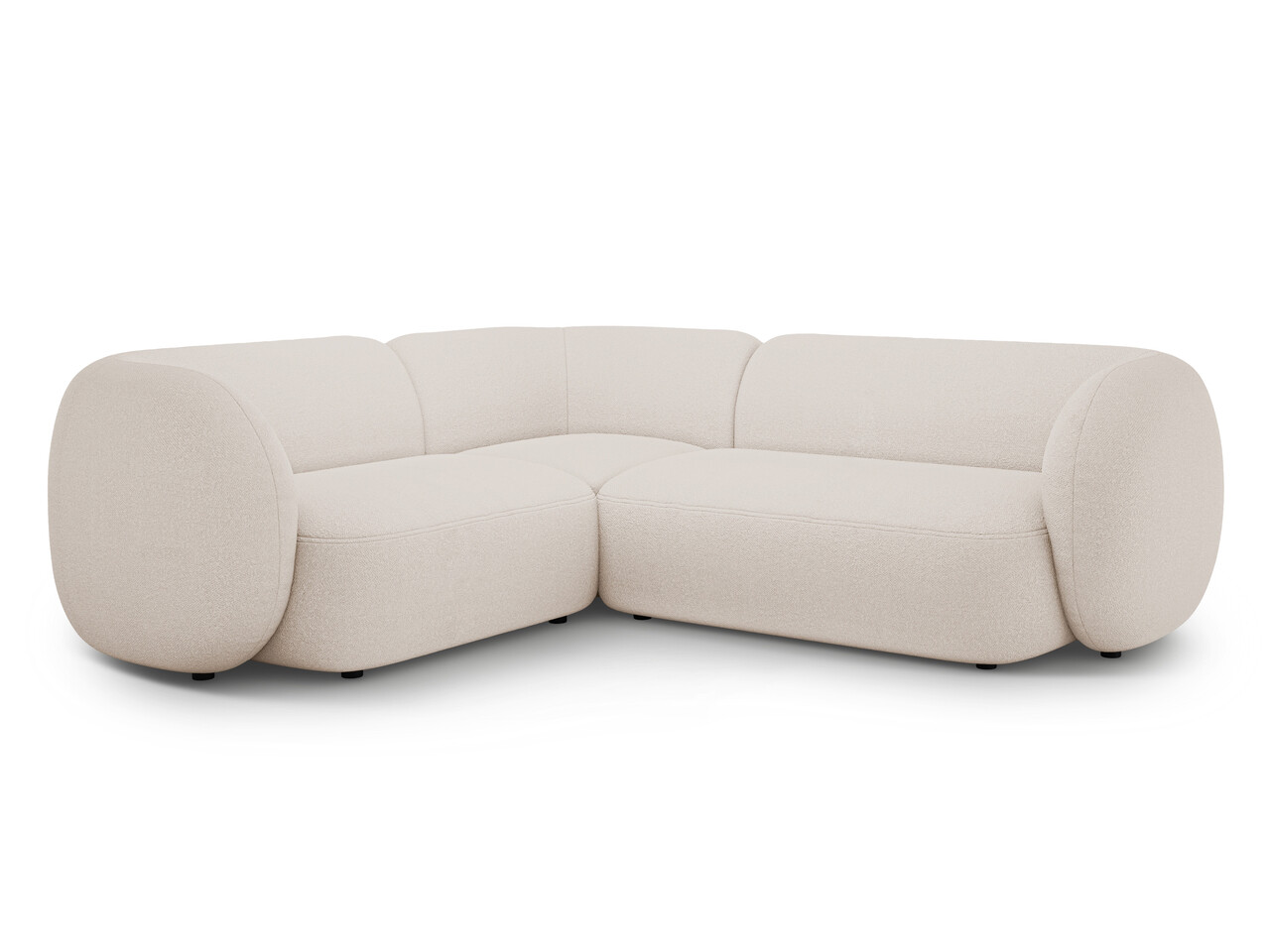 Coltar stanga 4 locuri, Kate, Micadoni, 252x220x76 cm, tesatura boucle, bej