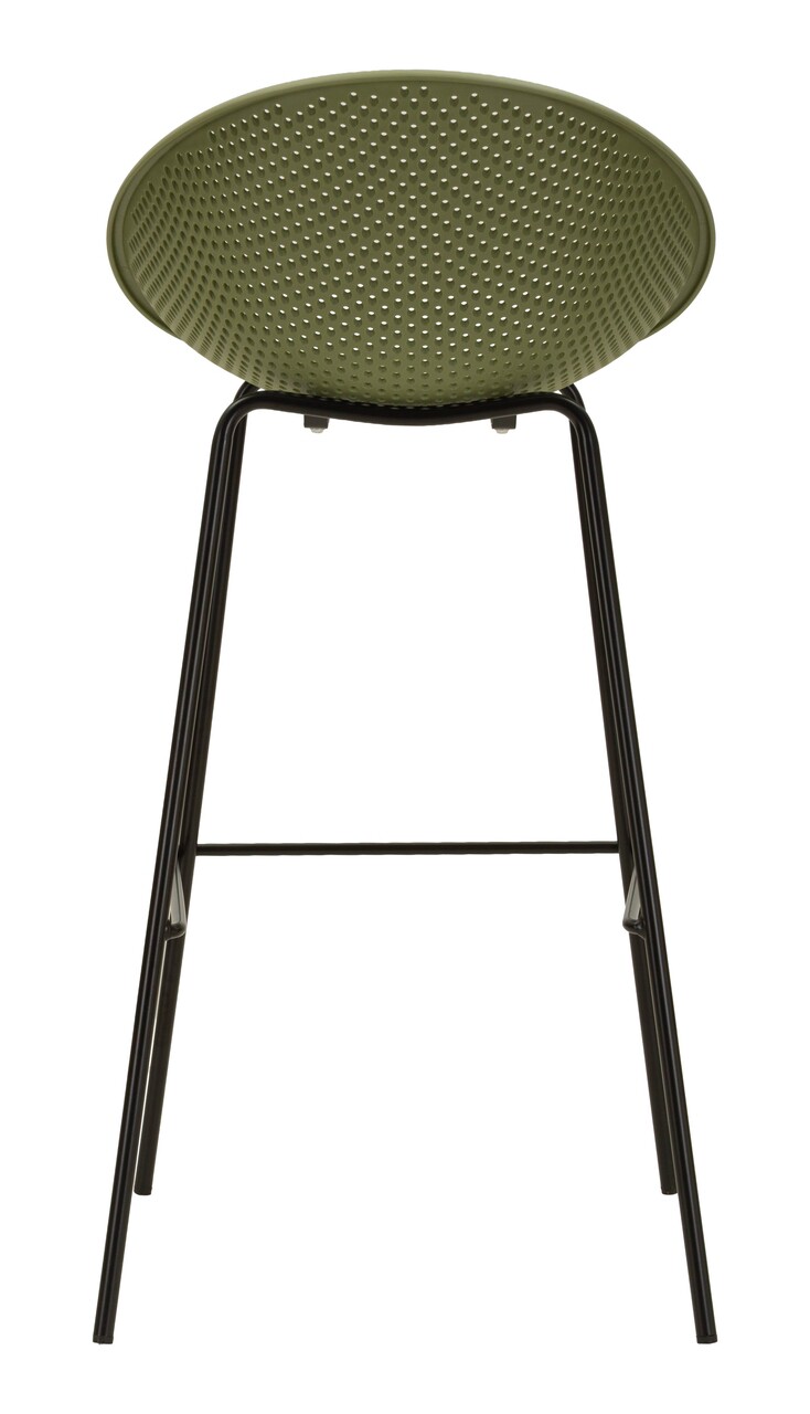 Set 2 scaune de bar, Mauro Ferretti, Ibiza, 50x50x98 cm, utilizare interior / exterior,  plastic/metal, verde/negru - view 6