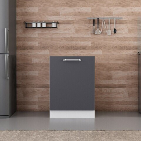 Dulap pentru bucatarie, Hanah Home, Minar, 60x87x58 cm, Alb / Antracit