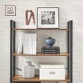 Biblioteca cu 6 rafturi Vasagle Ladder, 80x30x186 cm, PAL/otel, maro