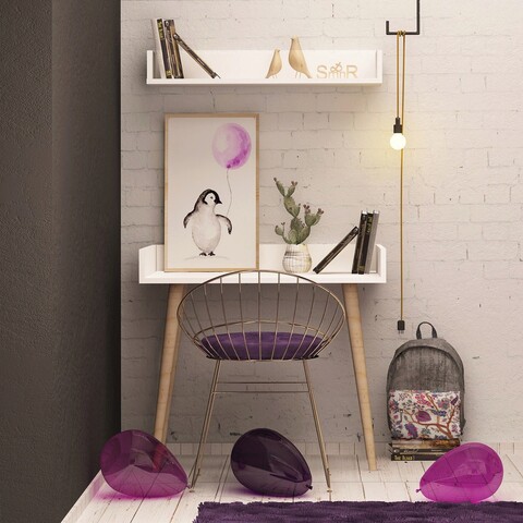Birou, mod design, ballony, alb