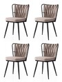 Set scaune 4 piese, Nmobb, Kuşaklı, Negru / nurcă