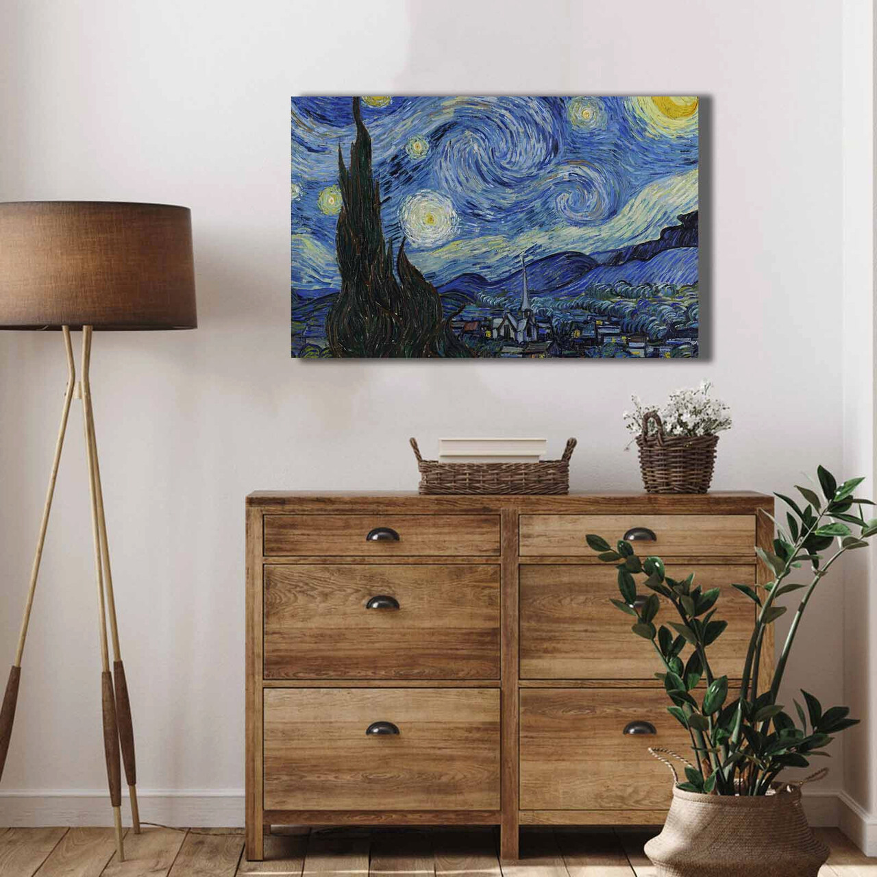 Tablou decorativ, 4570VANGOGH074, Canvas, Lemn, Multicolor