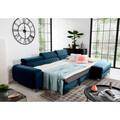 Coltar extensibil dreapta 3 locuri ELTAP, RT-40NU, Grayson, 278x205x92 cm, lemn/poliester, albastru inchis