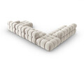 Coltar panoramic modular stanga 7 locuri, Bellis-51, Micadoni Home, 376x282x70 cm, catifea, bej inchis