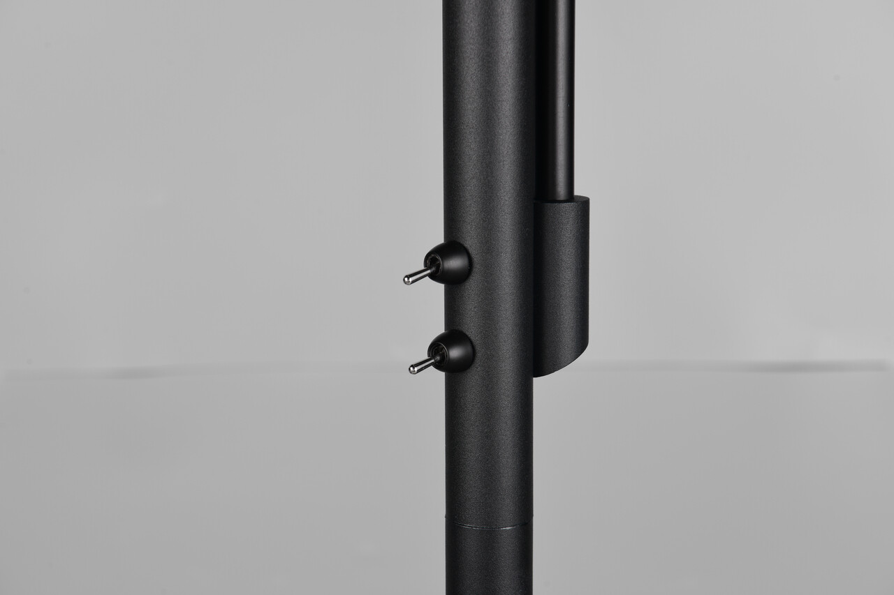 Lampadar Gerry, RL, 34x180 cm, 18W/10W, 2x E27, 1x E14, metal, negru mat/gri