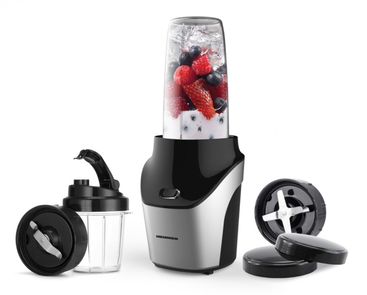 Blender sport Heinner, 1000W, 1L/0.45L, negru