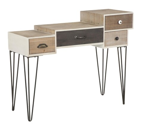 Consola raw, mauro ferretti, 106x44x85 cm, lemn de brad, maro