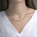 Set cercei si lantisor, Emily Westwood, Rose Gold Bubbled, inox, auriu
