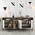 Bufet inferior Milan, Hommy Craft, 180x35x78.6 cm, maro/crem