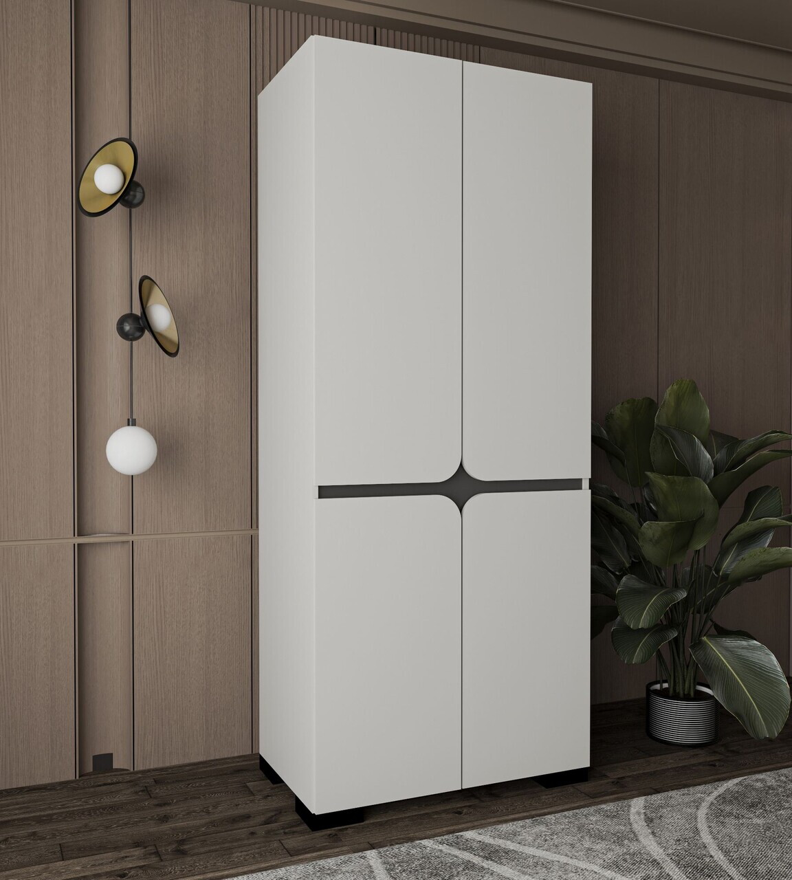 Dulap pentru haine, Hanah Home, Floransa Star 90, 90x210x52 cm, PAL MELAMINAT, Gri — imaginea 2