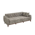 Set canapea extensibilă, Unique Design, 867UNQ1520, Lemn de carpen, Gri