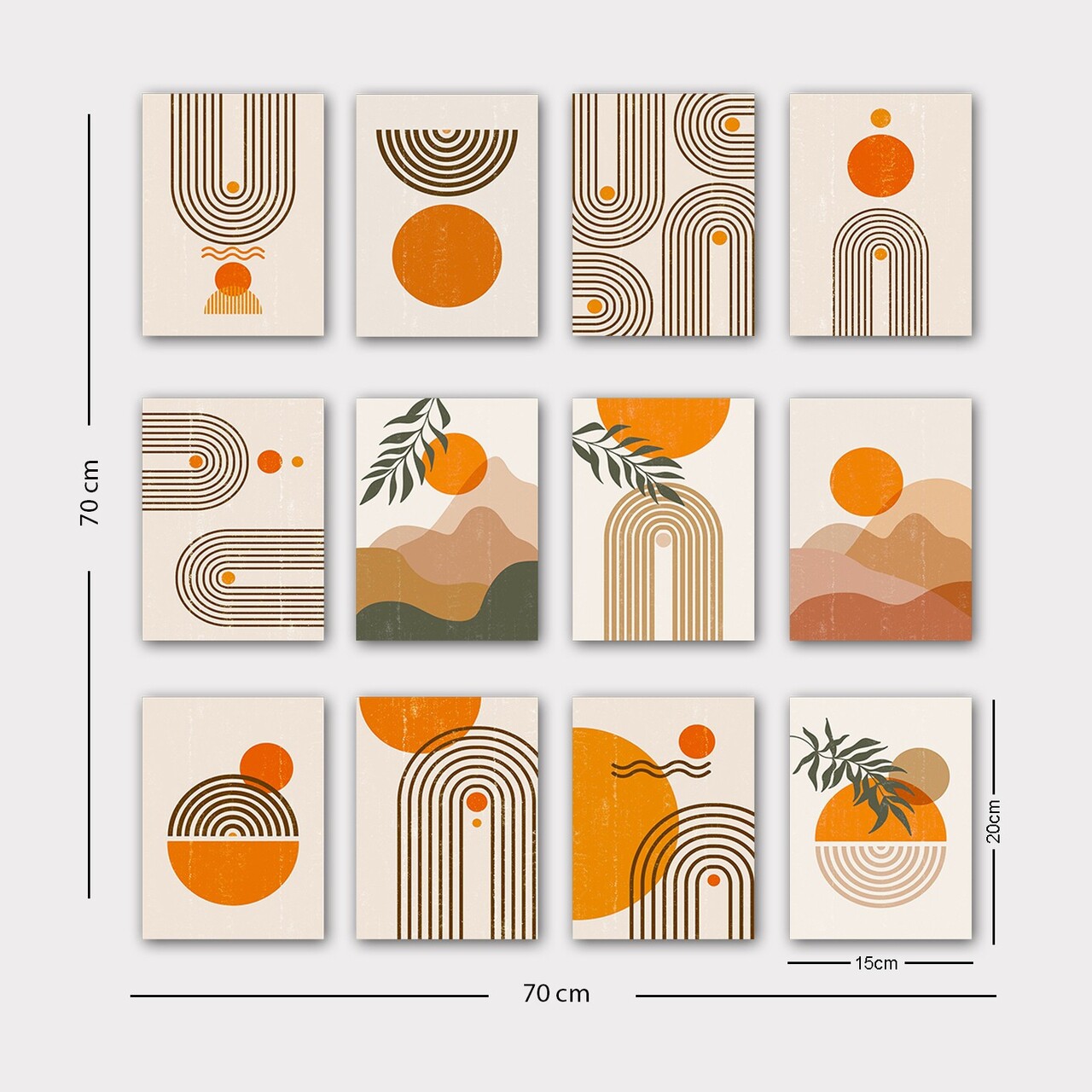 Set 12 tablouri decorative, 12MDF14YS, 20 x 15 cm, 12 piese, Multicolor - view 2