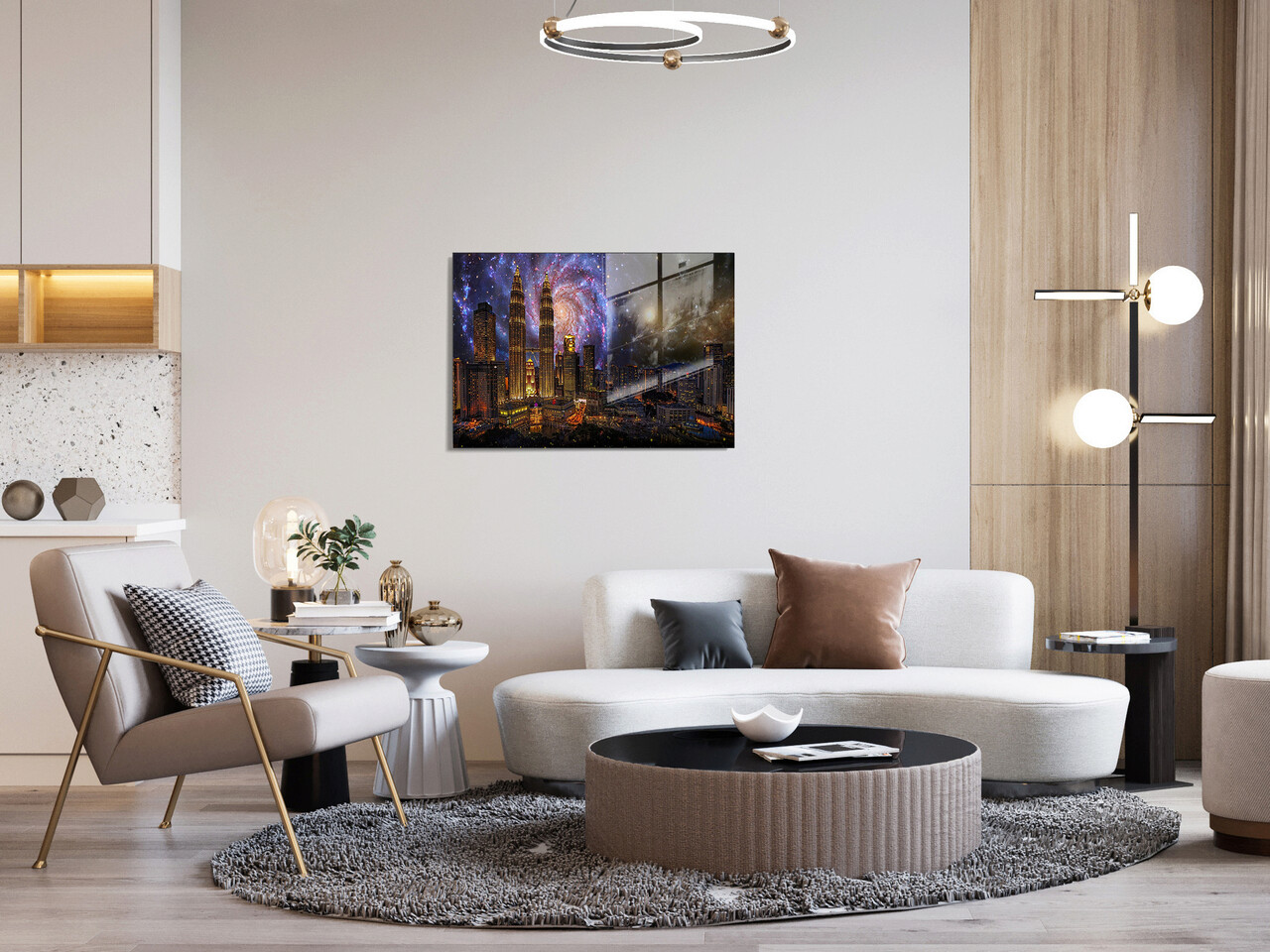 Tablou decorativ, 1255, Sticla temperata, 50 x 70 cm, Multicolor - 1 | YEO