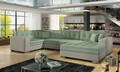 Coltar extensibil dreapta 5 locuri ELTAP, Damario, 338x189x78 cm, lemn/poliester, verde menta/gri