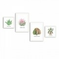 Set 4 tablouri decorative, Alpha Wall, Plants, 30x30/35x50 cm