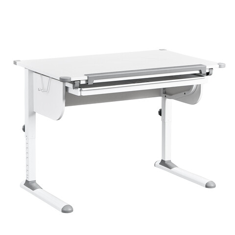 Birou pentru copii Studare, Inter Link, 110x68x55-78 cm, MDF, alb/gri