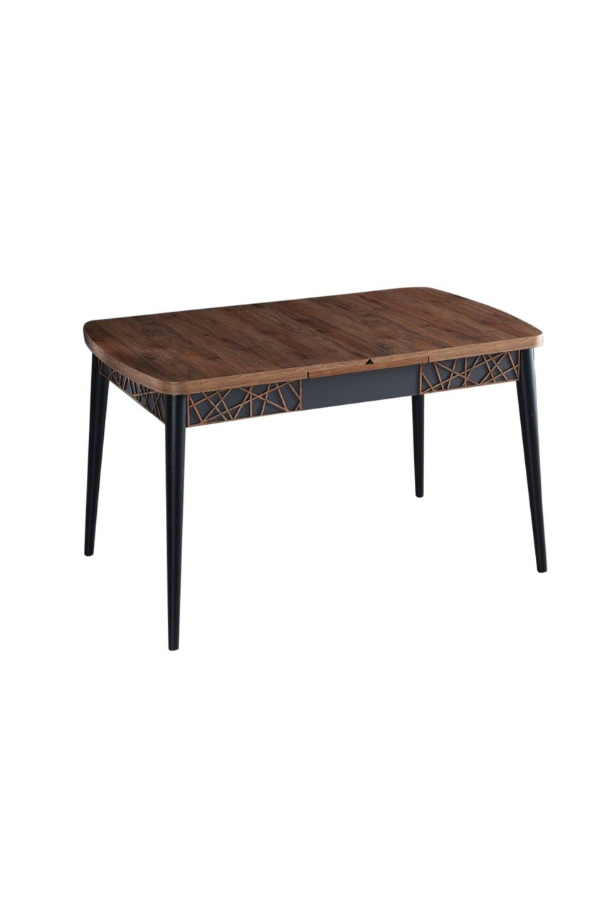 Masa extensibila, Hanah Home, Amalfi Motif, 131.5x79.5x76.5 cm, Nuc / Negru - view 2