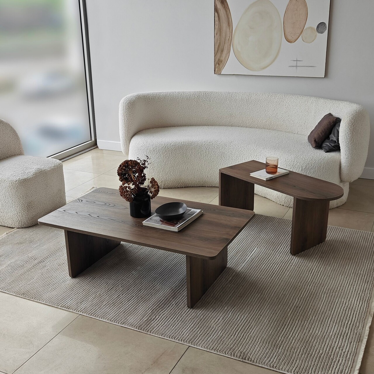 Set masute de cafea, Hanah Home, Paris, Bronz / Nuc - imagine 6