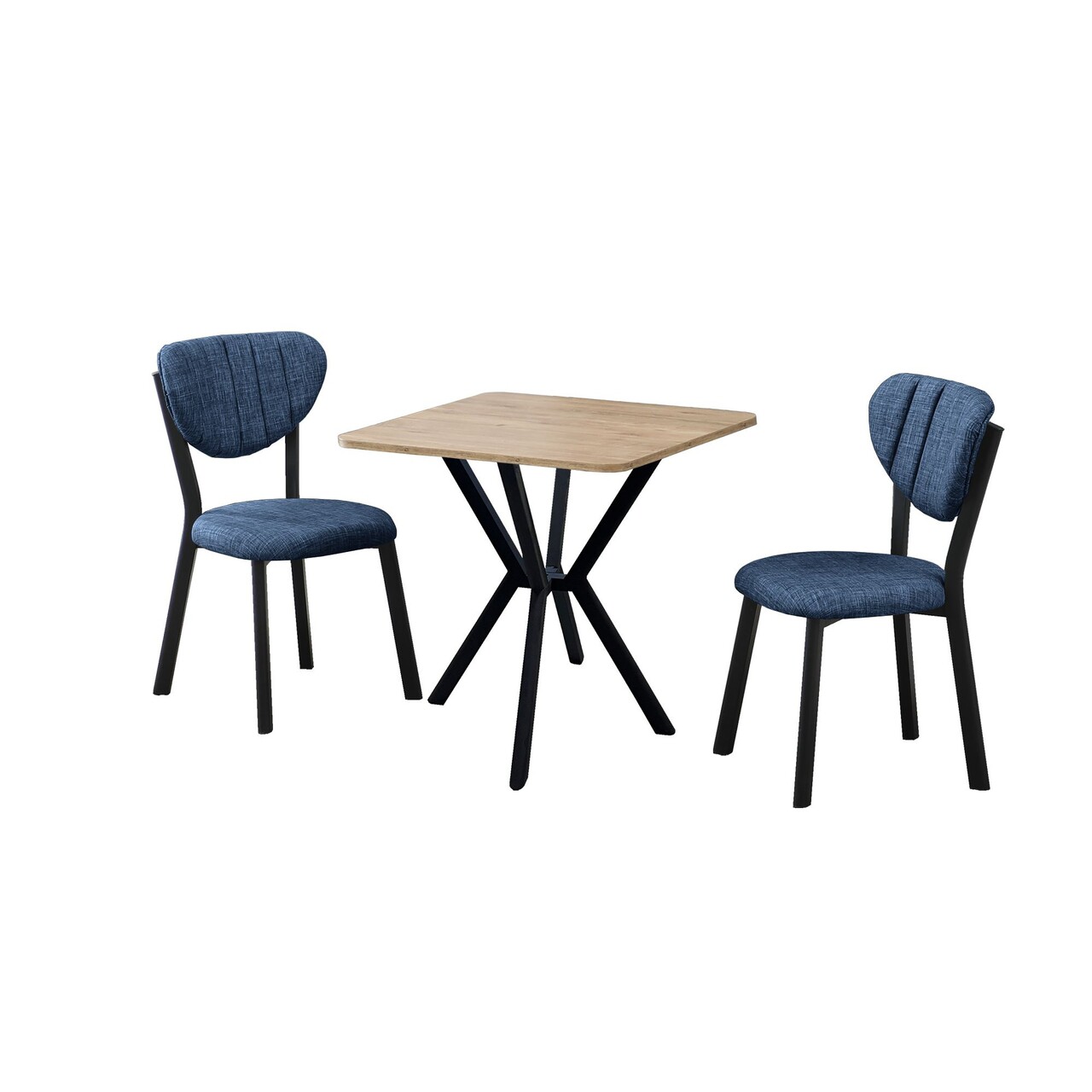 Set masa extensibila si scaune, 3 piese, Hanah Home, Elma, Albastru marin / Nuc - view 2