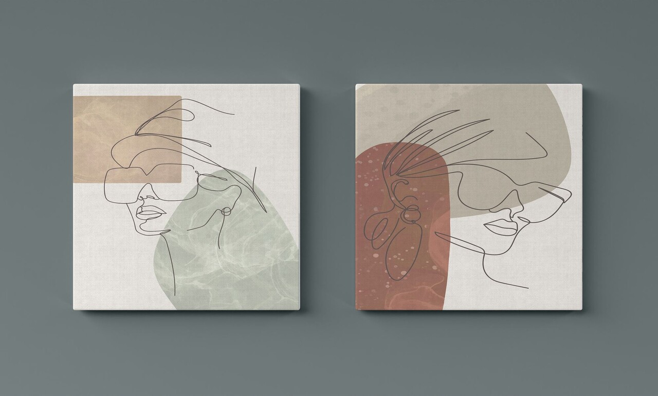 Set 2 tablouri decorative, ASR_CNVS25, Lemn, Multicolor - view 3