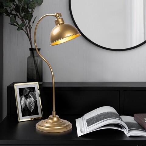 Lampa de masa, konika - 12261, fulgor, 19 x 29 x 58 cm, 1 x e27, 40w, auriu