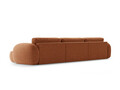 Coltar panoramic extensibil 5 locuri, Tonale, Cosmopolitan Design, 362x149x88 cm, tesatura chenille, caramiziu