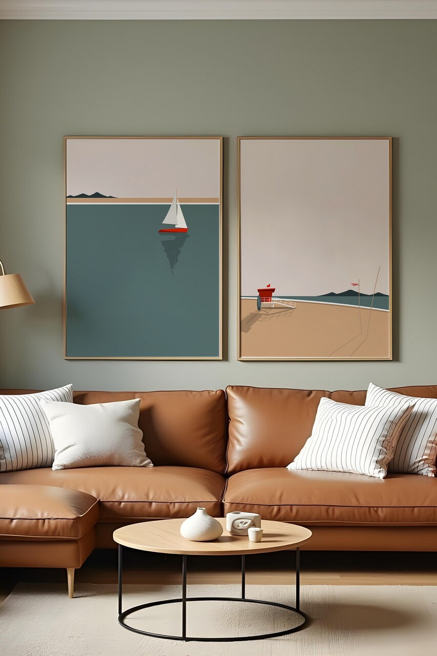 Set 2 tablouri decorative Huhu486 Cadru: 100% LEMN MASIV (Grosime: 25 cm) Multicolor