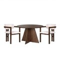 Set masă și scaune (3 piese), Nordure, Monroe 2, Nuc Venezia / Nuc Închis / Alb