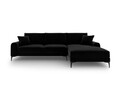 Coltar dreapta, Madara, Mazzini Sofas, 5 locuri, black legs, 254x182x90 cm, catifea, negru