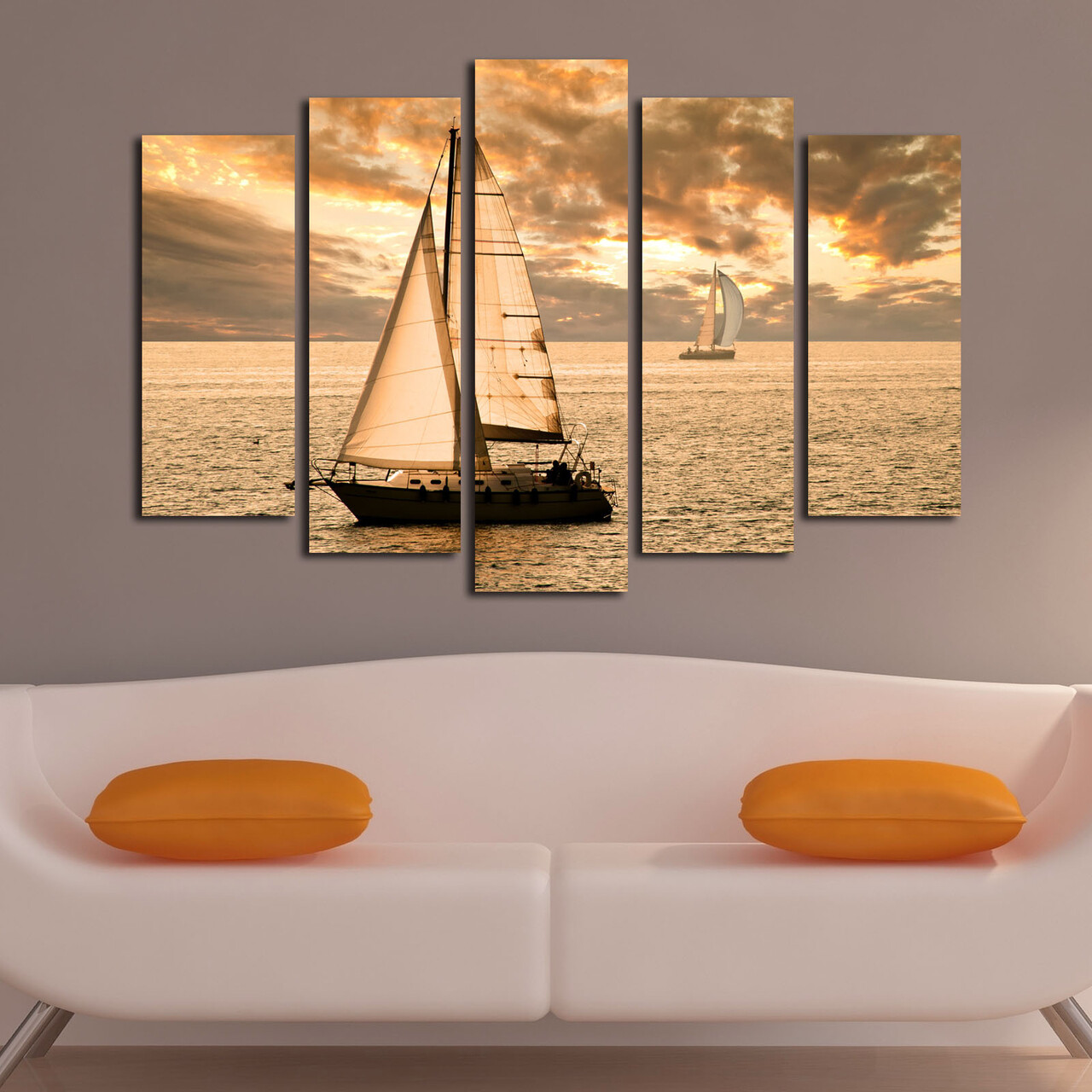 Set 5 tablouri decorative, 5PATK-24, 19 x 70 cm, Multicolor - view 3