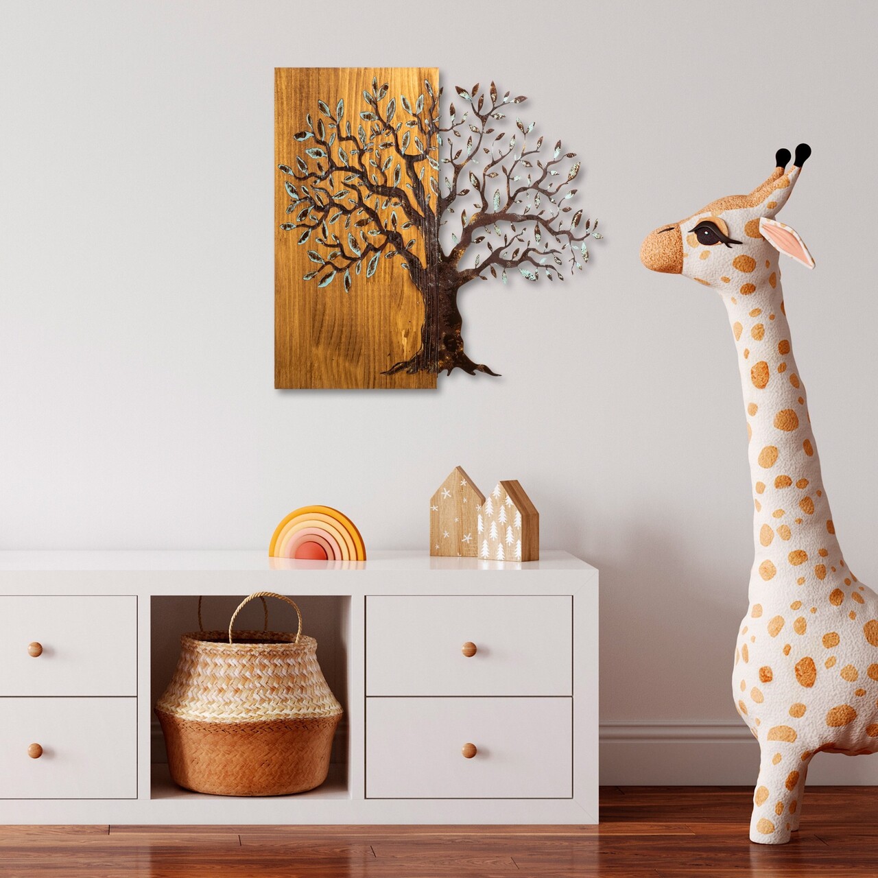 Decoratiune de perete, Mysterious Tree, Lățime: 60 cm Înălțime: 58 cm Adâncime: 3 cm, Multicolor - view 2