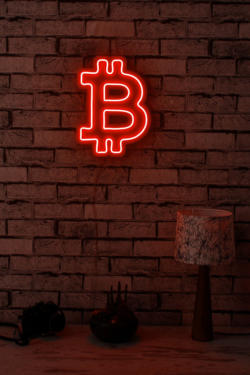 Decoratiune luminoasa LED, Bitcoin, Benzi flexibile de neon, DC 12 V, Rosu - 1 | YEO