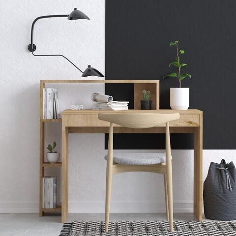 Birou, emerald, uma, 95 x 117 x 45 cm, pal melaminat, stejar