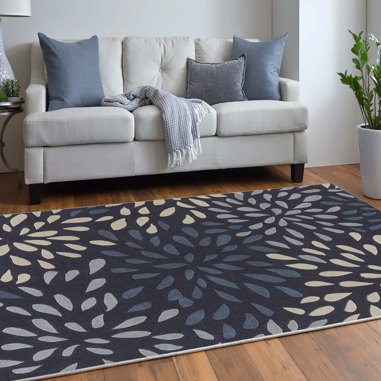 Covor, Woopamuk282, 100x200 cm, Bumbac/Poliester, Albastru navy - view 2