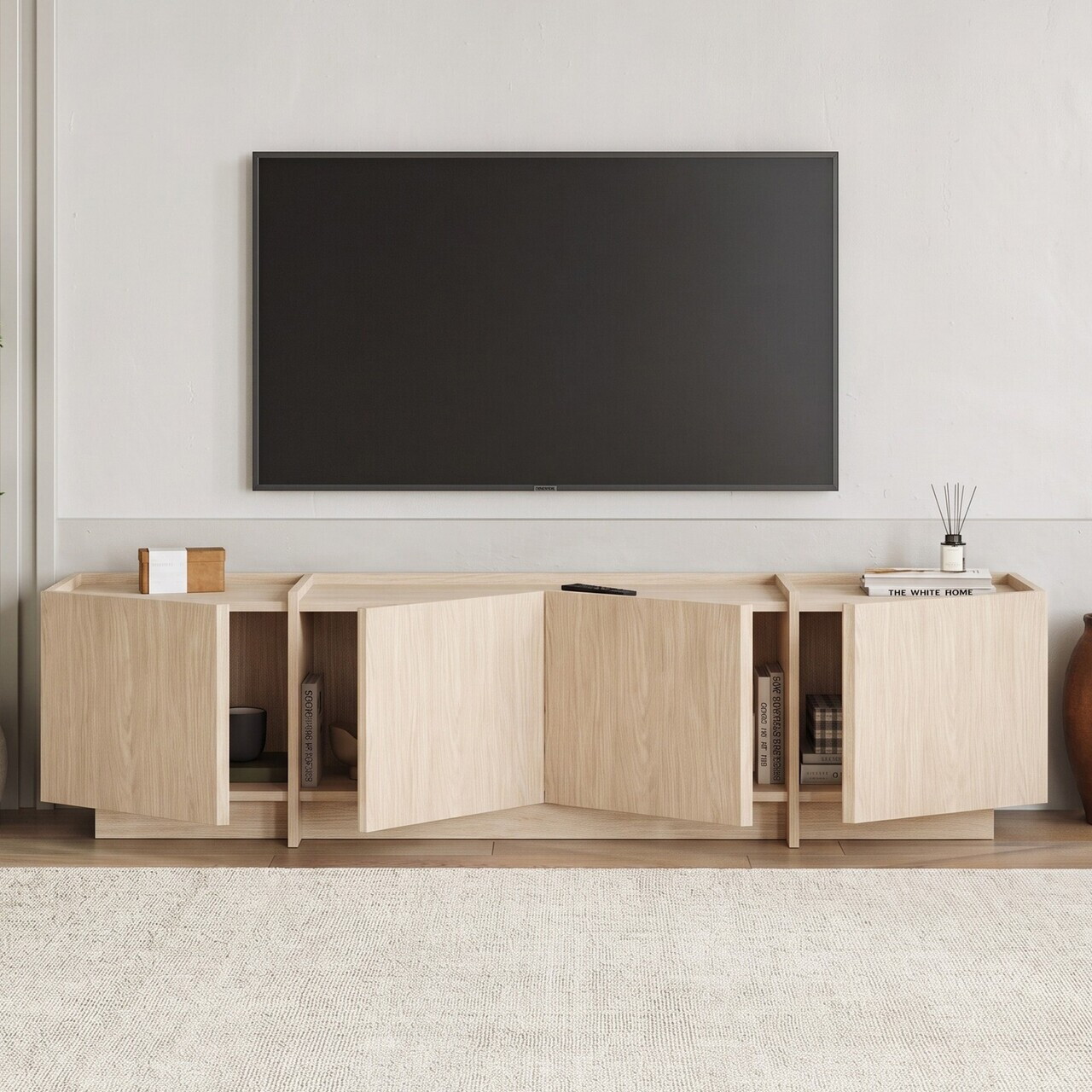 Comoda TV, Nordure, Lowen, 180x46x35 cm, Stejar Compass — imaginea 4