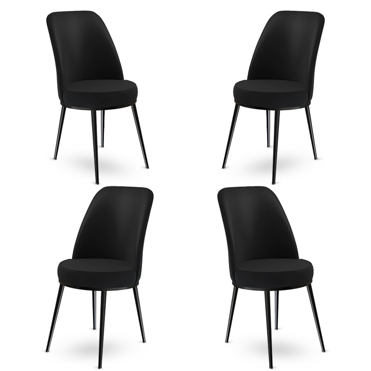 Set de scaune, Charlotte, Dexa, Metal, Negru