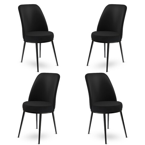Set de scaune, Charlotte, Dexa, Metal, Negru