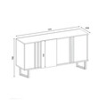 Masuta de cafea, Bexley, Gold Line, 80x80x40 cm, PAL, Nuc / Negru