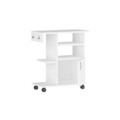 Cabinet cu roti pentru bucatarie Mese, Ametti, 65 x 31.3 x 76.8 cm, alb