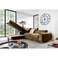 Coltar extensibil stanga 3 locuri ELTAP, LT-20NU, Grayson, 278x205x92 cm, lemn/poliester, maro deschis