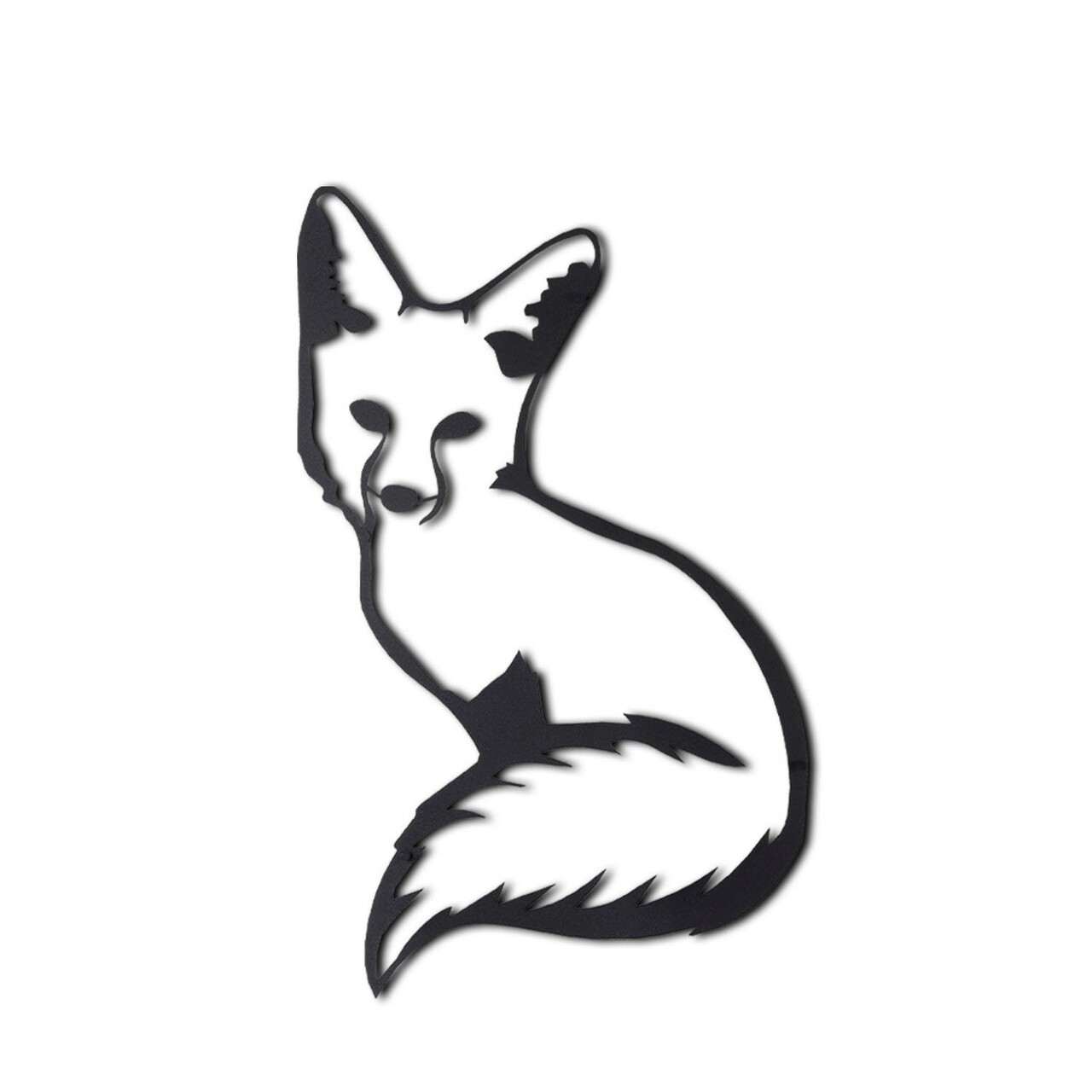 Decoratiune de perete, Fox 2, Metal, Dimensiune: 50 x 30 cm, Negru - 1 | YEO